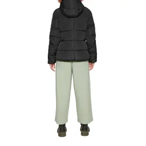 Women's Hooded Jacket with Zip Pockets and Ribbed Cuffs QS image-5