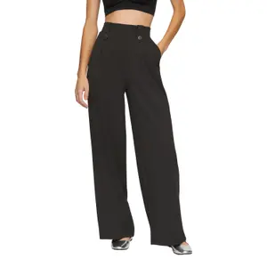 High Waisted Wide Leg Trousers Women QS image-2