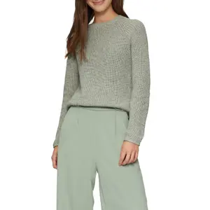 Heathered Knit Raglan Sleeve Jumper Women QS image-2