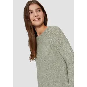 Heathered Knit Raglan Sleeve Jumper Women QS image-3