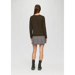 Heathered Knit Raglan Sleeve Jumper Women QS image-4