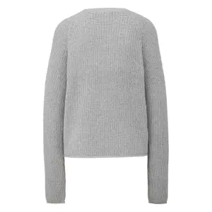 Heathered Knit Raglan Sleeve Jumper Women QS image-1