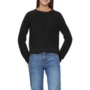 Heathered Knit Raglan Sleeve Jumper Women QS image-2