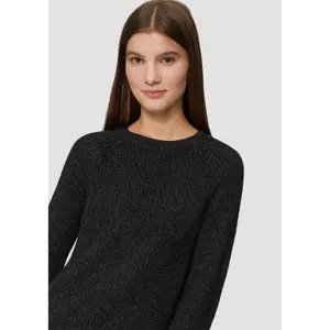 Heathered Knit Raglan Sleeve Jumper Women QS image-3