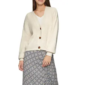 Women's wool blend cardigan QS image-2