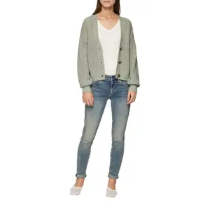 Women's wool blend cardigan QS image-6