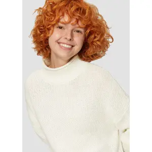 Women's Relaxed Turtle Neck Knit Pullover QS image-3