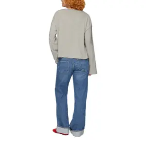Women’s Heathered Plush Ribbed Pullover QS image-5