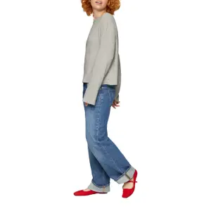 Women’s Heathered Plush Ribbed Pullover QS image-6