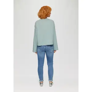 Women’s Heathered Plush Ribbed Pullover QS image-4