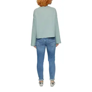 Women’s Heathered Plush Ribbed Pullover QS image-5
