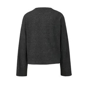 Women’s Heathered Plush Ribbed Pullover QS image-1