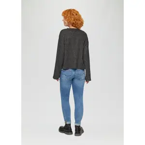 Women’s Heathered Plush Ribbed Pullover QS image-4
