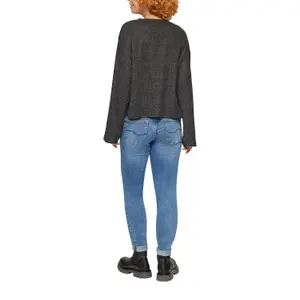 Women’s Heathered Plush Ribbed Pullover QS image-5
