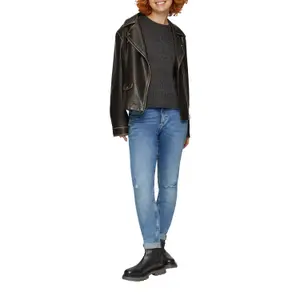 Women’s Heathered Plush Ribbed Pullover QS image-6