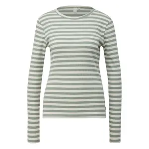 Fitted Ribbed Knit Sweater for Women QS image-0