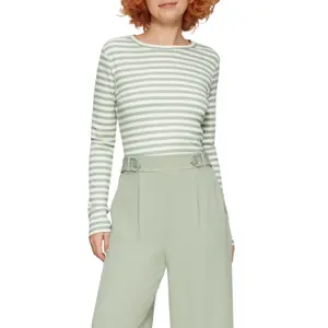 Fitted Ribbed Knit Sweater for Women QS image-2