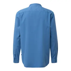 Cotton Twill Long Sleeve Shirt with Stand Collar QS image-1