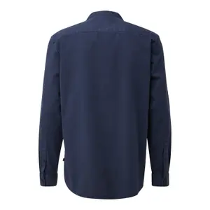 Cotton Twill Long Sleeve Shirt with Stand Collar QS image-1