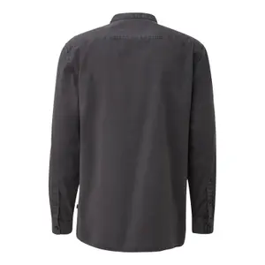 Cotton Twill Long Sleeve Shirt with Stand Collar QS image-1