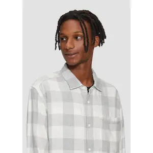 Long Sleeve Checked Shirt with Chest Pocket QS image-3