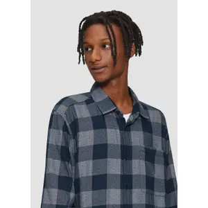 Long Sleeve Checked Shirt with Chest Pocket QS image-3