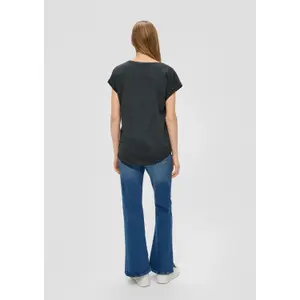 Cotton T-Shirt with Print for Women QS image-4