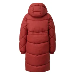 Long Hooded Puffer Jacket with Concealed Zip Women QS image-1