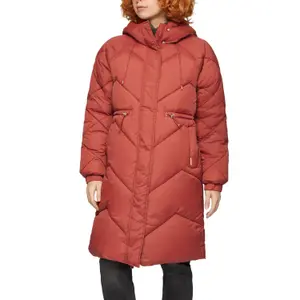 Long Hooded Puffer Jacket with Concealed Zip Women QS image-2