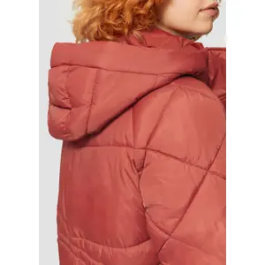 Long Hooded Puffer Jacket with Concealed Zip Women QS image-3