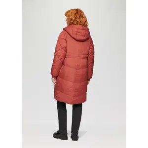 Long Hooded Puffer Jacket with Concealed Zip Women QS image-4