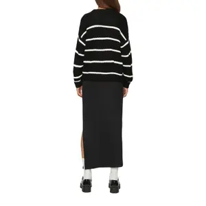 Women's Striped Knit Long Sleeve Pullover QS image-5