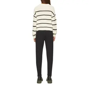 Women's Striped Knit Long Sleeve Pullover QS image-5