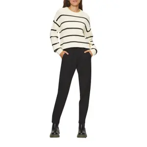 Women's Striped Knit Long Sleeve Pullover QS image-6