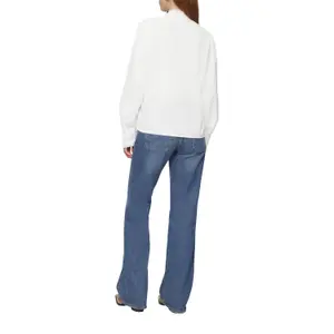 Cotton Blouse with Embroidery on Sleeves Women QS image-5
