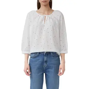 Women's Broderie Anglaise Blouse QS image-2