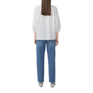 Women's Broderie Anglaise Blouse QS image-5