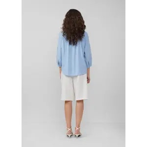 Women’s Ruffled Shoulder Viscose Blouse QS image-4