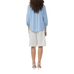 Women’s Ruffled Shoulder Viscose Blouse QS image-5