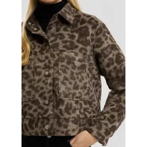 Women's Leopard Print Jacket QS image-3