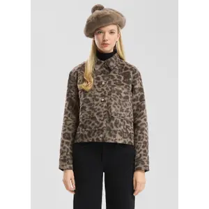 Women's Leopard Print Jacket QS image-6