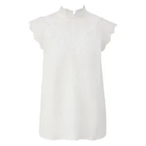 Blouse with Transparent Inserts and Embroidery for Women QS image-0