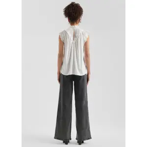 Blouse with Transparent Inserts and Embroidery for Women QS image-4