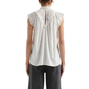 Blouse with Transparent Inserts and Embroidery for Women QS image-5