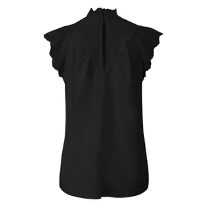Blouse with Transparent Inserts and Embroidery for Women QS image-1