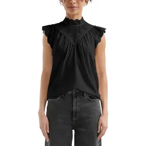 Blouse with Transparent Inserts and Embroidery for Women QS image-2