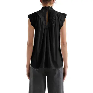 Blouse with Transparent Inserts and Embroidery for Women QS image-5