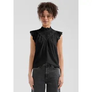 Blouse with Transparent Inserts and Embroidery for Women QS image-6