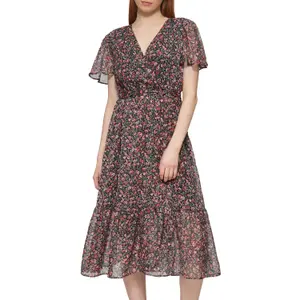 Women's Chiffon Wrap Effect Dress QS image-2