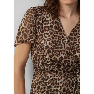 Women's Chiffon Wrap Effect Dress QS image-1